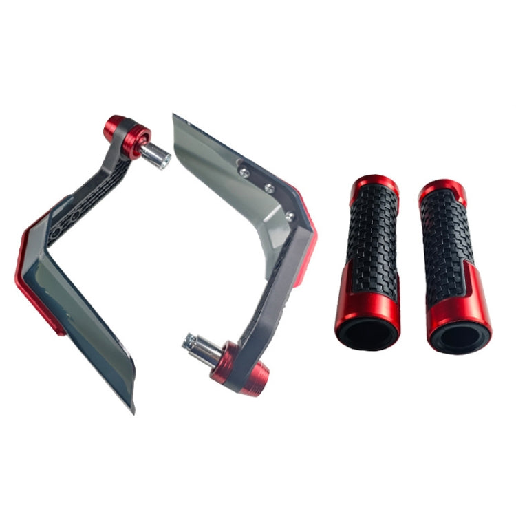4 In 1 Motorcycle Modification Accessories Horn Windshield Windproof Protective Cover+Handlebar Plastic Throttle Grip Accessories, Red, Blue, Silver