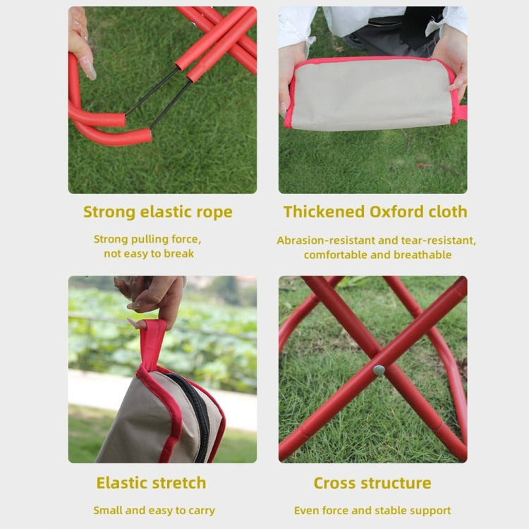 Kanda Bag-Type Folding Fishing Chair Portable Outdoor Travel Sketching Stool, Red