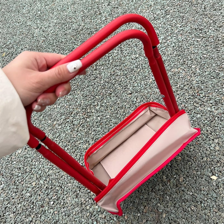 Kanda Bag-Type Folding Fishing Chair Portable Outdoor Travel Sketching Stool, Red