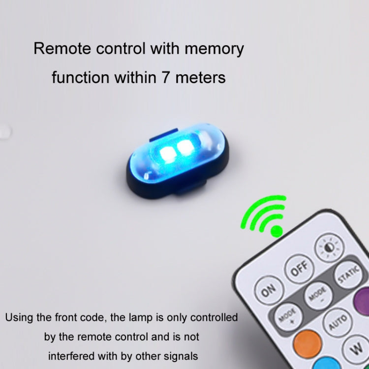 Wireless Remote Control Motorcycle Universal Colorful Flashing Warning Light, Magnetic Type