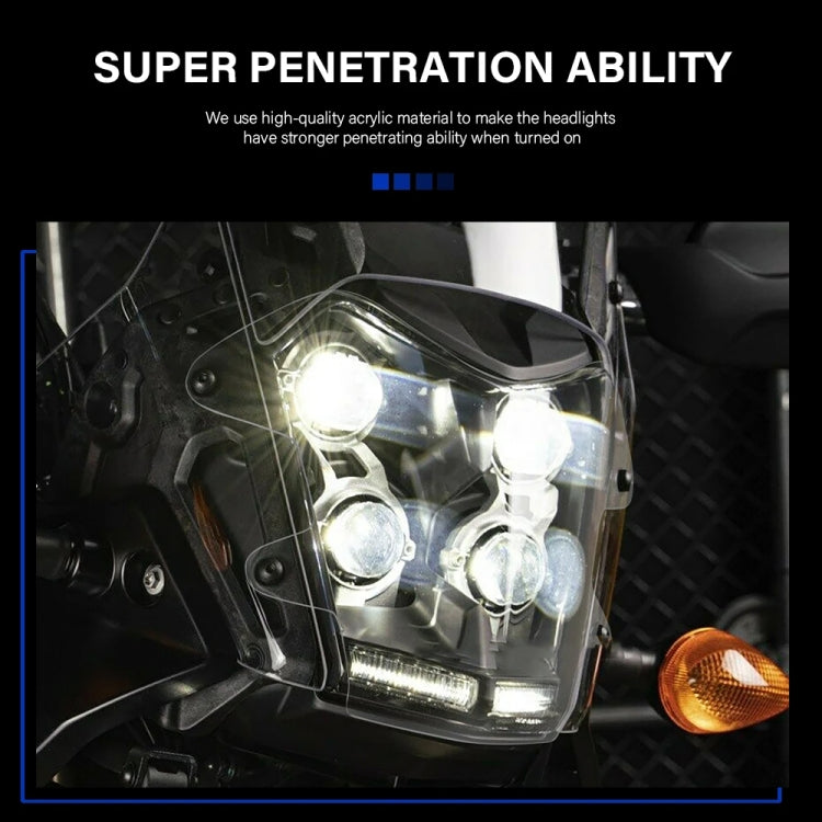 For Yamaha Tenere 700 Headlight Acrylic Protective Cover, Transparent, Fluorescent Green