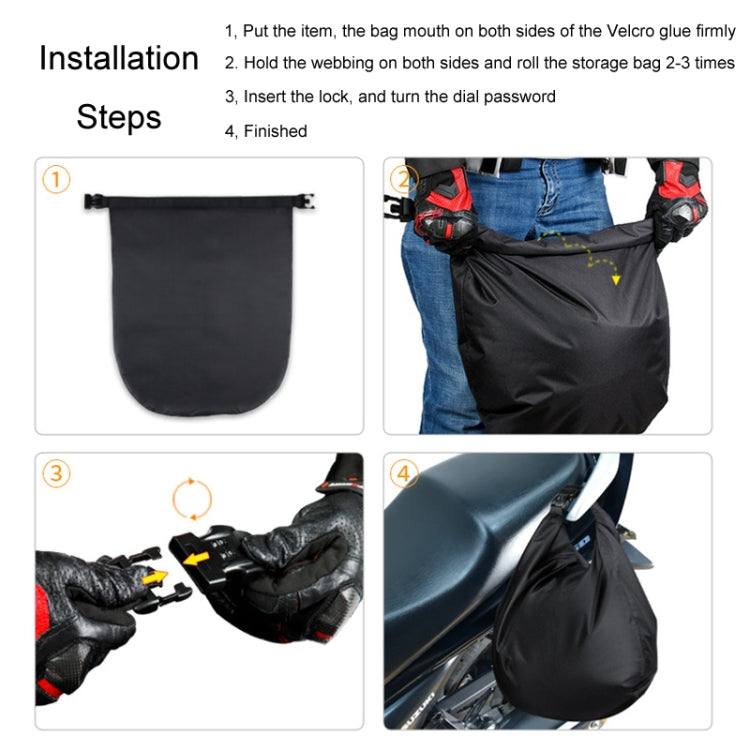 Outdoor Riding Motorcycle Helmet Bag Large Capacity Waterproof Combination Lock Storage Pack, 30L