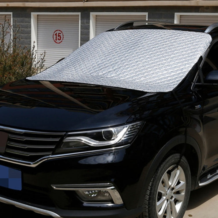 Car Front Windshield Cover Sun Shade Snow Shield Sunscreen Heat Insulation Frostproof Car Coat Half Cover, Free Tie Model, Protect Wipers, Protecting Hood