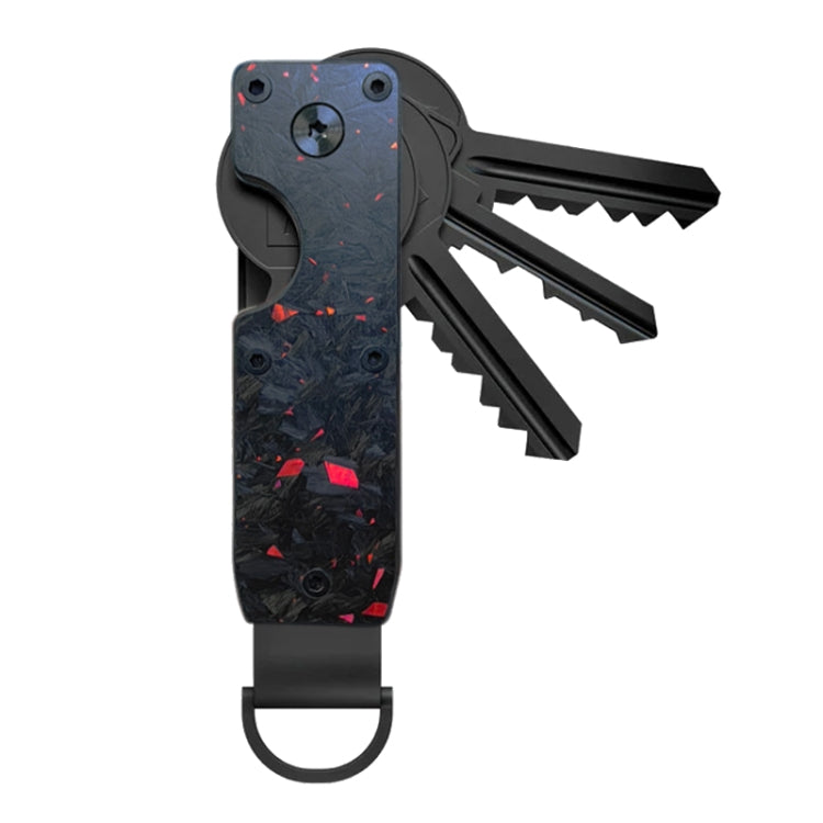 Compact Key Organizer Metal Key Chain Can Hold 2-6 Keys, Black, Royal Blue, Gray, Carbon Fiber, Gradient Color, Red Forged Carbon, Blue Forged Carbon, Black Forged Carbon