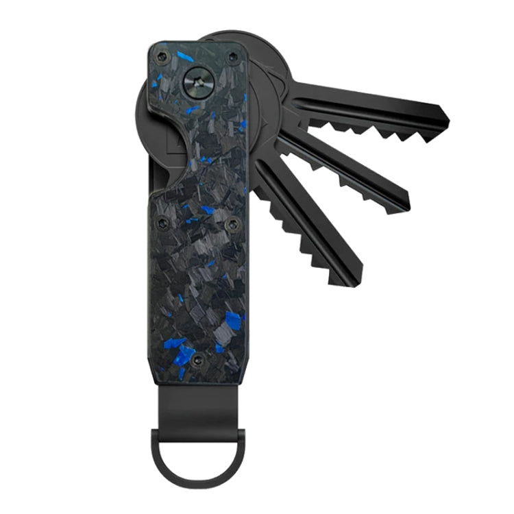 Compact Key Organizer Metal Key Chain Can Hold 2-6 Keys, Black, Royal Blue, Gray, Carbon Fiber, Gradient Color, Red Forged Carbon, Blue Forged Carbon, Black Forged Carbon