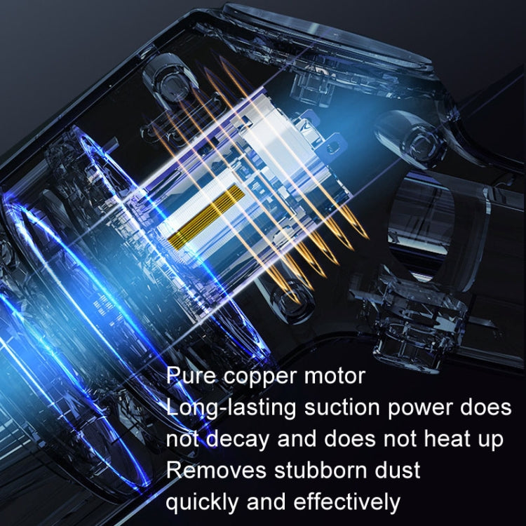 Wireless Charging Car Vacuum Cleaner Mini Handheld High Power Wet and Dry Vacuum Cleaner, Blue