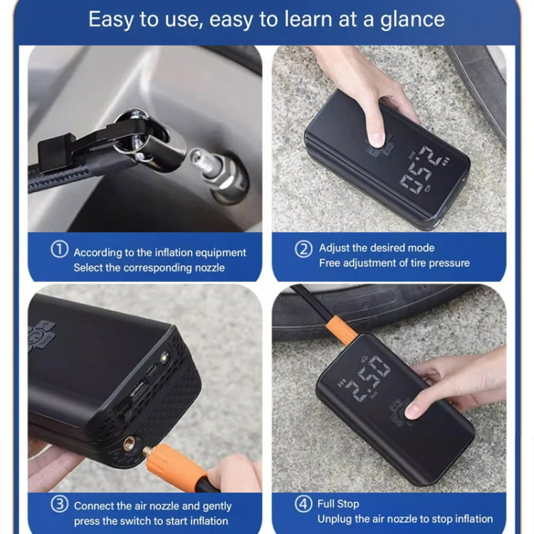 Car Inflatable Pump Portable Mini Car Tire High Power High Pressure Inflatable Pump, Wired, Wireless Standard, Wireless Upgrade, Wireless Dual-use