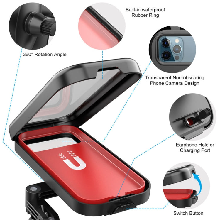 Waterproof Bicycle Cell Phone Holder 360 Rotating Riding Navigation Holder, Handlebar Stand, Handlebar