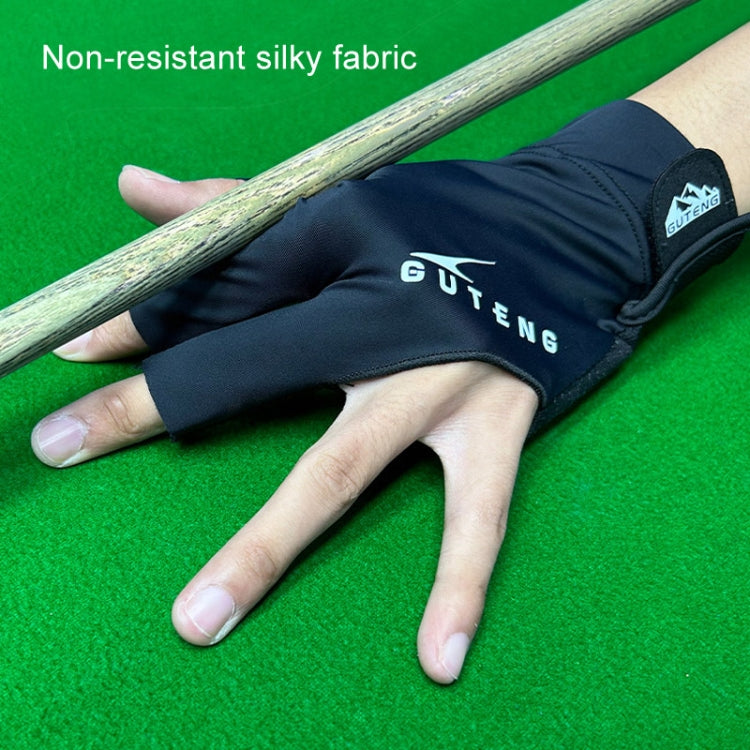 GUTENG Three Finger Thin Breathable Wear-Resistant Non-Slip Snooker Billiard Gloves, Left Hand Half Finger (Printed Black), Left Hand Half Finger (Printed Blue), Left Hand Full Finger (Gray), Left Hand Full Finger (Printed Black)                       ...