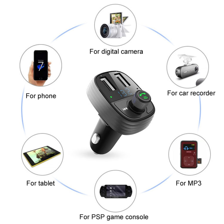 Car Bluetooth Fast Charger Receiver Auto One To Two Charger Cigarette Lighter, S-10