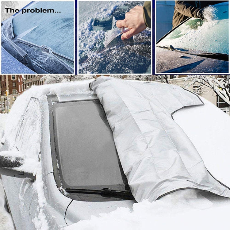 Automobile Silver Coated Cloth Sunshade Snow Shield, Front Rubber Band, Rear Rubber Band