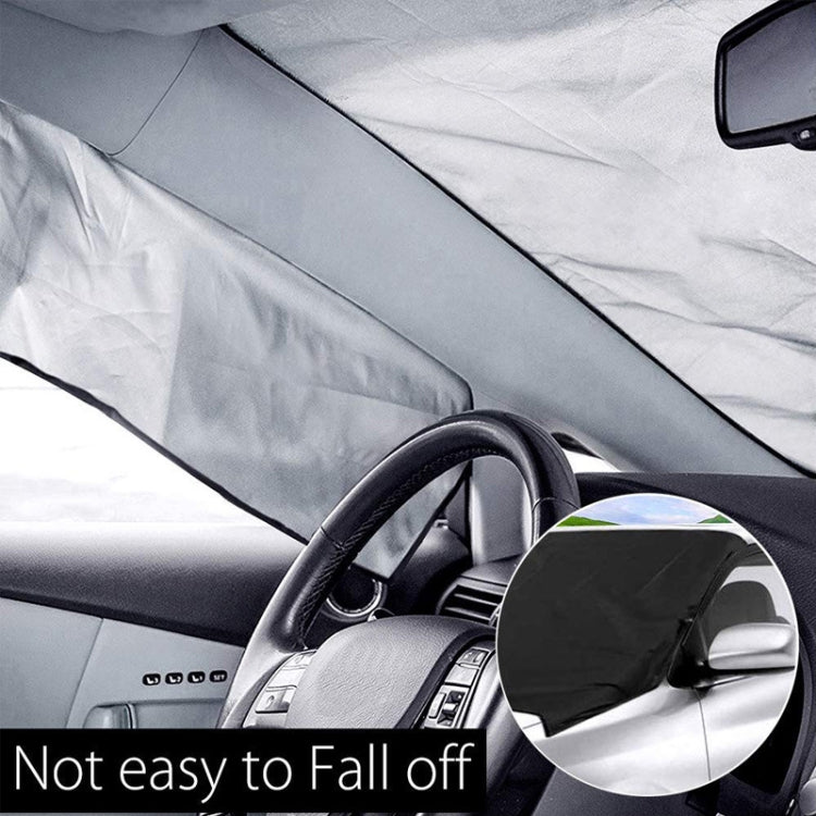 Automobile Silver Coated Cloth Sunshade Snow Shield, Front Rubber Band, Rear Rubber Band