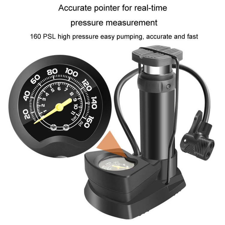 Car / Motorcycle / Bicycle Foot Inflator Pump Pointer Type Tire Pressure Detection Foot Inflator