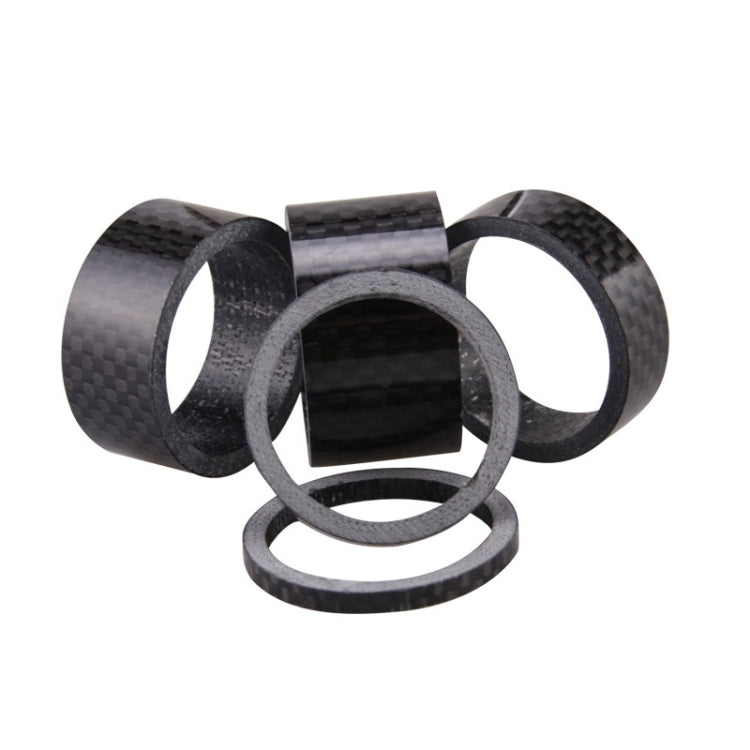 Bicycle Carbon Fiber Gasket Fork Bowl Set Handlebar Pad 3/5/10/15/20mm, 5pcs /Set