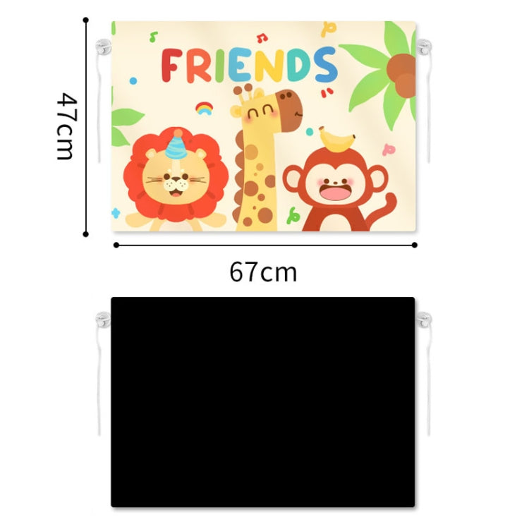 Suction Cup Car Sunshade Children Rear Side Window Insulation Sunscreen Cartoon Car Curtain, Lion Monkey, Elephant Bear, Hat Bear, Swing