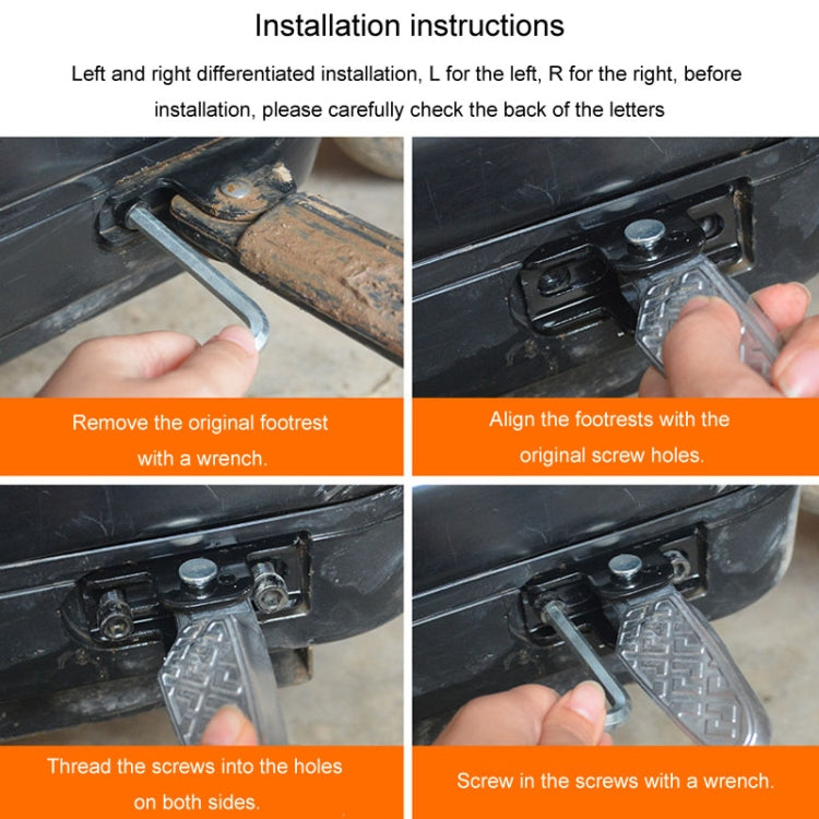 Electric Motorcycle Folding Foot Pegs Modification Pedal Pad Footrests, All Aluminum, With Anti-slip Pad