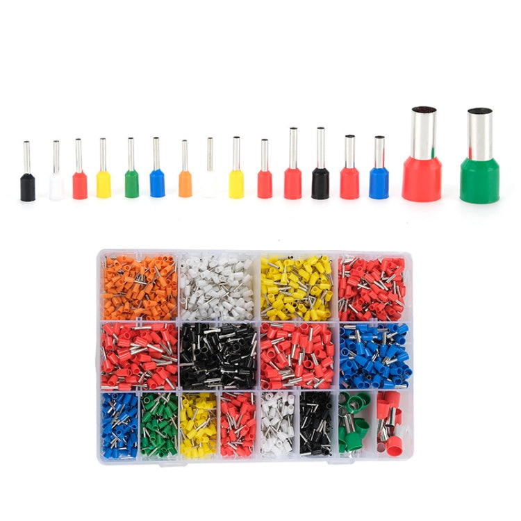 2120pcs /Set 0.5-16MM European Style Tube Type Wiring Cold Press Terminal Set, 2120pcs /Set