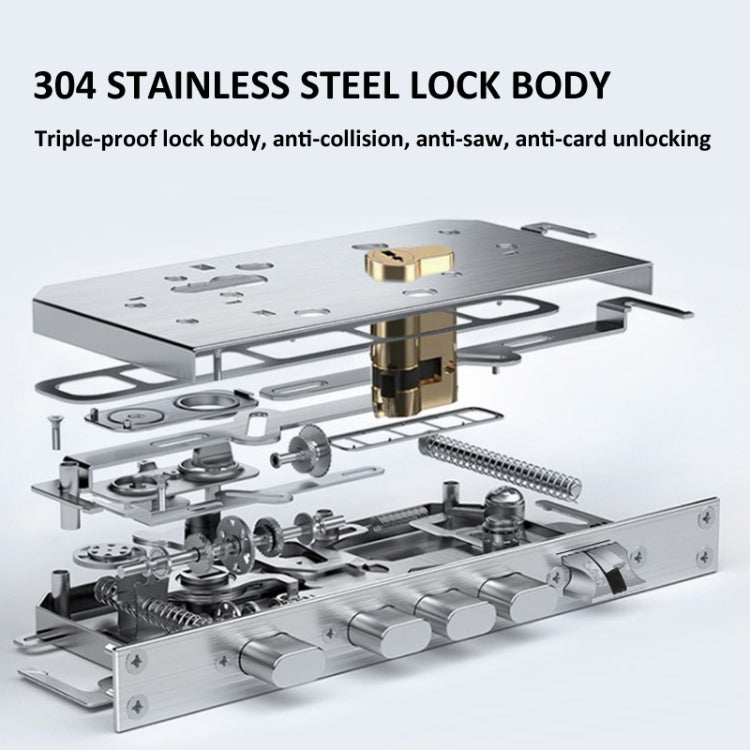 M6 3D Face Recognition Fingerprint Door Lock Support APP Smart IC Card Password Unlock, M6