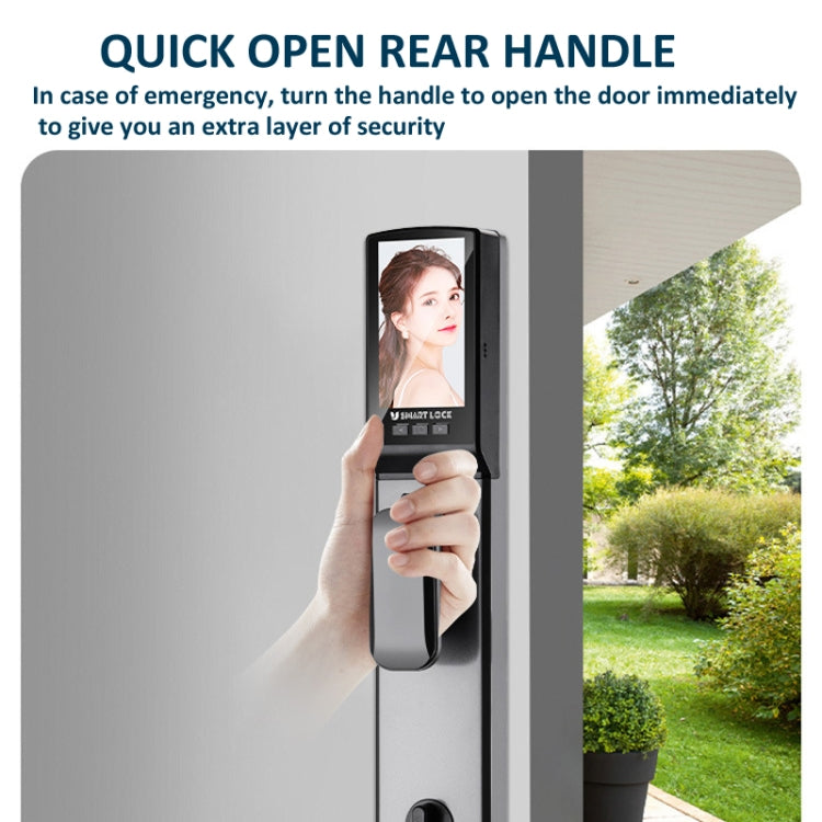 M6 3D Face Recognition Fingerprint Door Lock Support APP Smart IC Card Password Unlock, M6