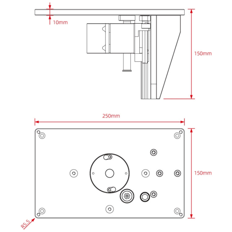 Edge Trimming Machine Inverted Lifter Fine Adjustment Woodworking Milling Cutter Chamfer Workbench, Ganwei MG0-000-0059