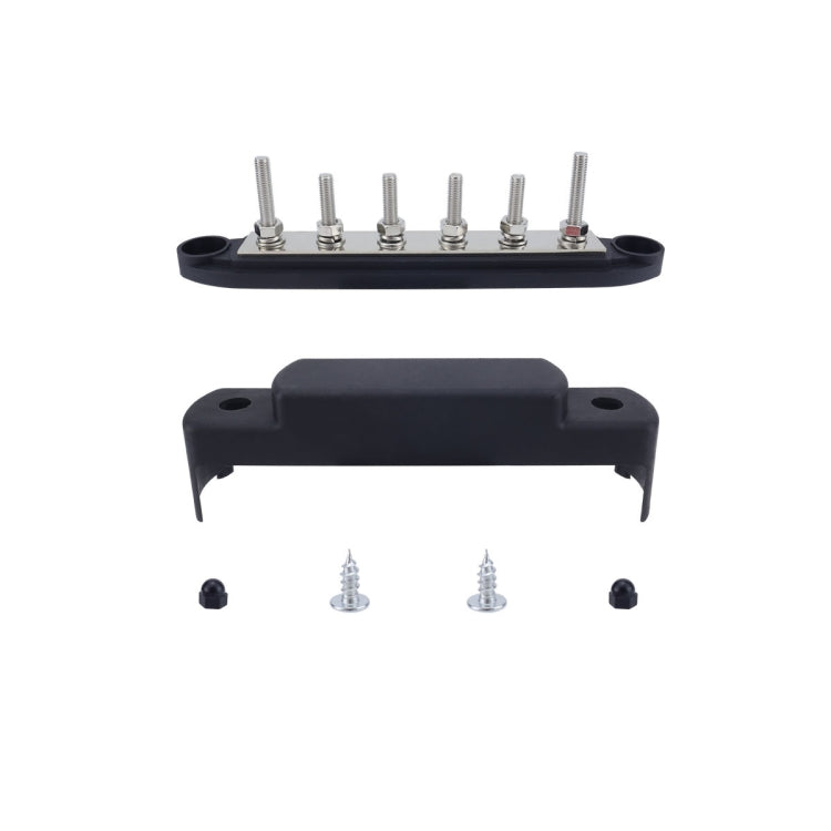 M6 RV Yacht High Current 6-column 250A Base Busbar, Red, Black, Red + Black, Red with Accessories, Black with Accessories, Red + Black with Accessories