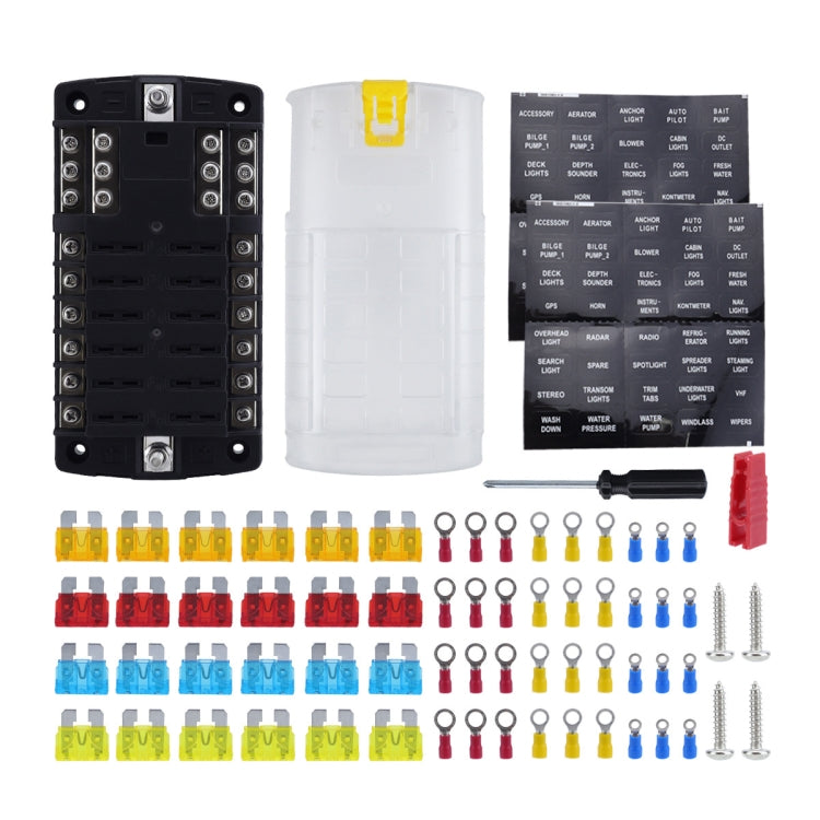 RV Yacht 12-way LED Insulated Flame-retardant Fuse Holder Box with Wire, Configuration 1, Configuration 2, Configuration 3, Configuration 4