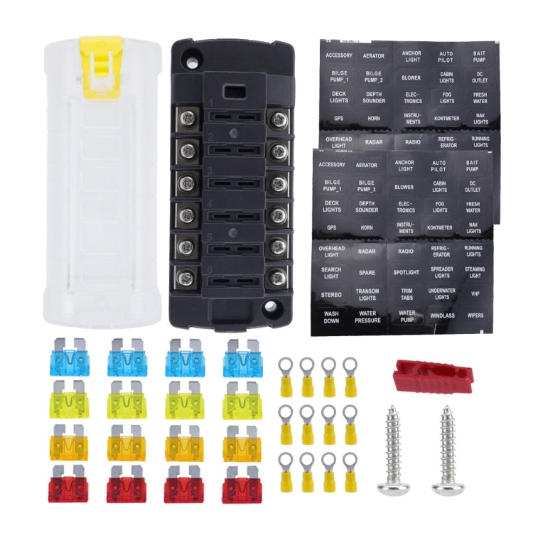 6-Way Plug-In Insulated Cover Fuse Box For Cars Yachts, Standard, Upgraded Version A, Upgraded Version B, Enhanced Version A, Enhanced Version B