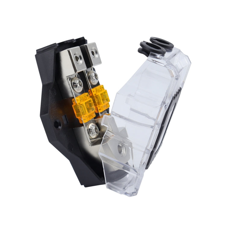 80A Car Audio Amplifier Modified Solid Brass Fuse Holder With Transparent Cover, 1-way, 2-way, 3-way, 4-way