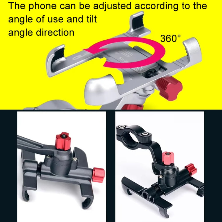 PROMEND Aluminum Alloy Cell Phone Holder Adjustable Angle Rotating Motorcycle Navigation Support, SJJ-299B Handlebar Stand Black, SJJ-299B Handlebar Stand Titanium Color, SJJ-299B Handlebar Stand Silver, SJJ-299E Rearview Mirror Black                  ...