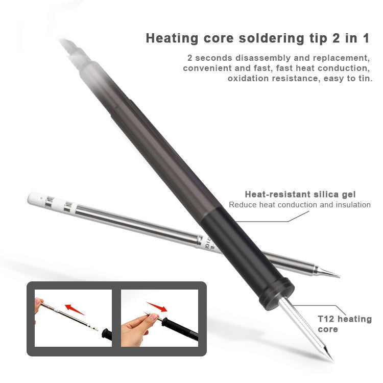 BAKU BA-898D+ T12 Solder Station Adjustable Temperature Electric Digital Soldering Iron For Phone Repair, US Plug 110V, EU Plug 220V