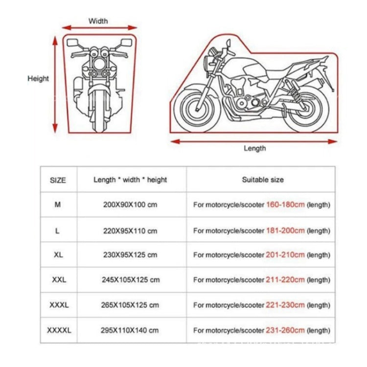Motorcycle Rain Sun Protection Cover Oxford Cloth Dustproof With Anti-theft Buckle, M, L, XL, XXL, XXXL, XXXXL