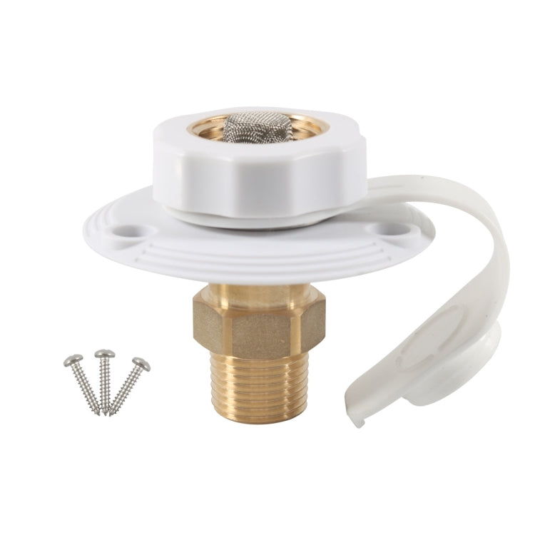 RV Brass Water Inlet Check Valve Yacht Accessories, White, Black, White+Raw Tape, Black+Raw Tape