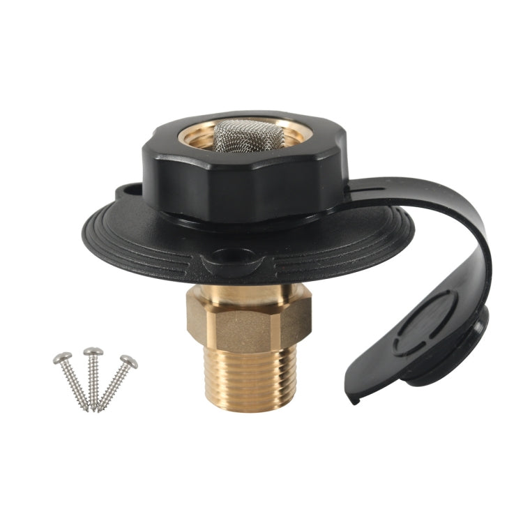 RV Brass Water Inlet Check Valve Yacht Accessories, White, Black, White+Raw Tape, Black+Raw Tape