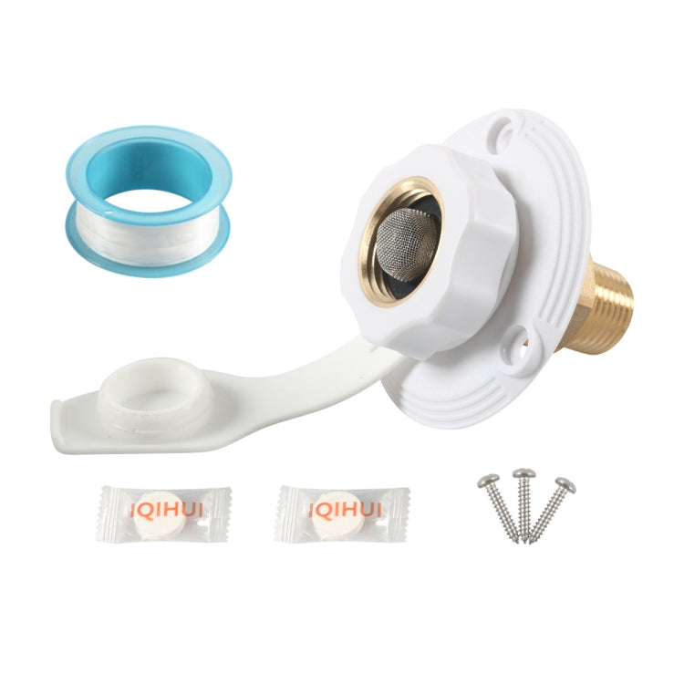 RV Brass Water Inlet Check Valve Yacht Accessories, White, Black, White+Raw Tape, Black+Raw Tape