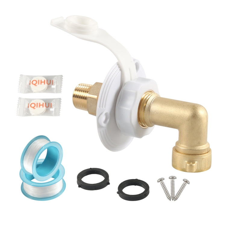 Brass Water Inlet Check Valve For Yacht RV With Adapter, White With Adapter, Black With Adapter