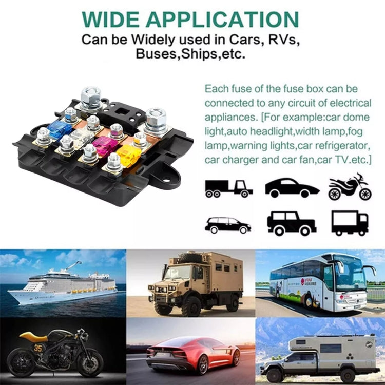 Five-Way One-Input Four-Output Fuse Box RV Power Supply Modification, Fuse Box, Fuse Box + Fuse