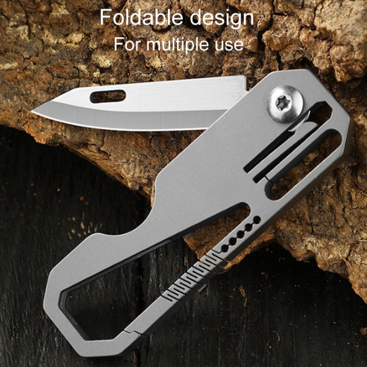 Multifunctional Titanium Keychain Outdoor Portable Defense Mini Folding Knife, With Steel Ring, With 1 Titanium Ring, With 2 Titanium Ring