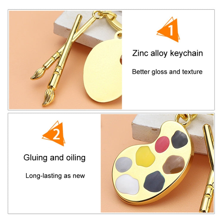 Mini Metal Drawing Board Keychain Bookbag Decorative Pendant, Gold, Silver