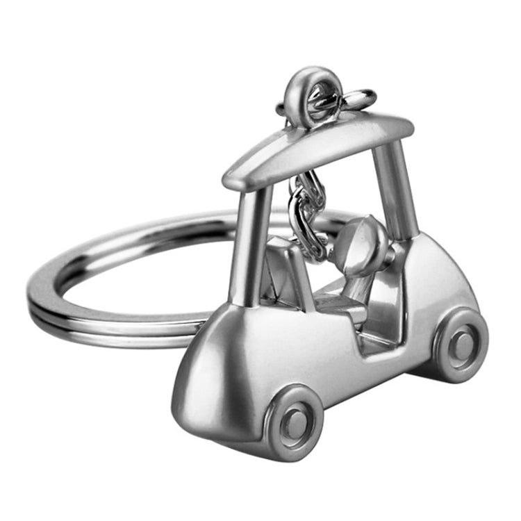 Three- Dimensional Simulation Golf Ball Car Keychain Decorative Pendant, Gold, Silver