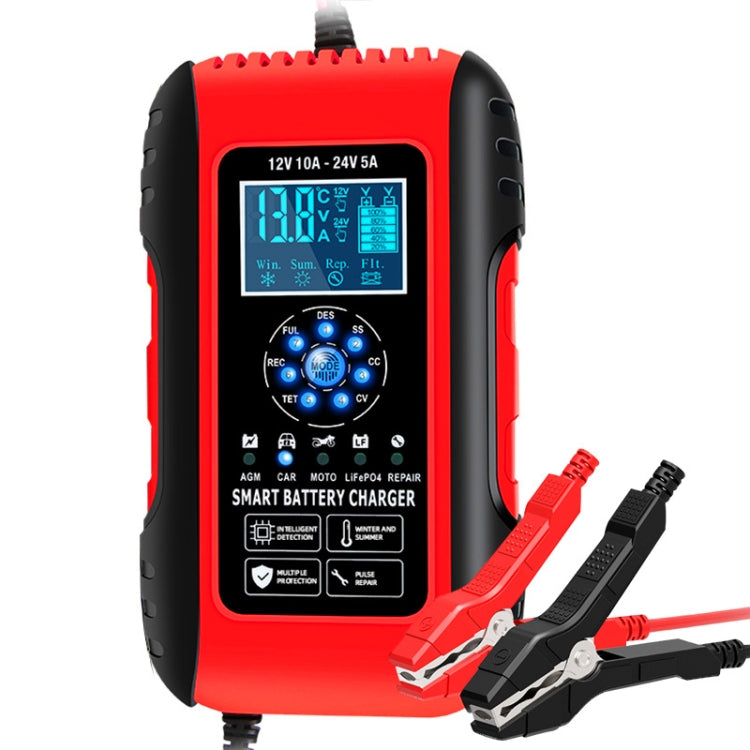 ANHTCzyx 12V/24V 6-180AH 7-Stage Smart Car Motorcycle Battery Charger, EU Plug, US Plug, UK Plug, AU Plug