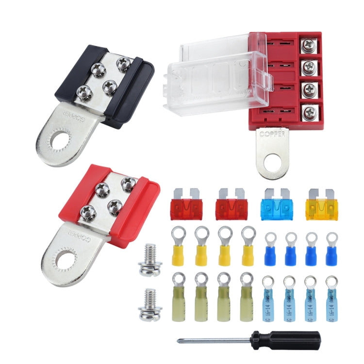 4-way RV Yacht Flame Retardant Waterproof Battery Terminal Fuse Block, One, Two