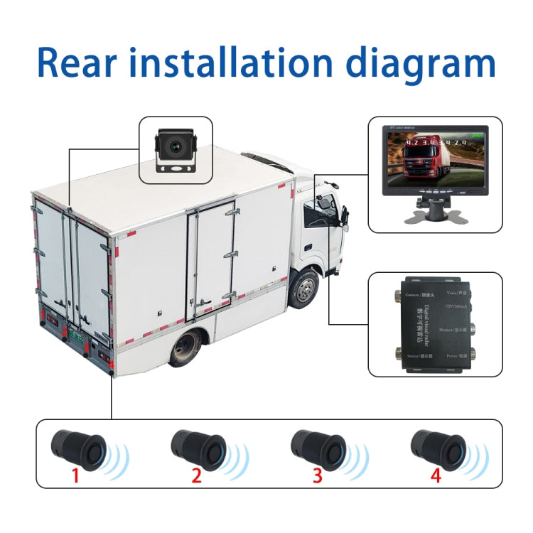 7 Inch Reversing Detection Visible AHD Digital Radar Image