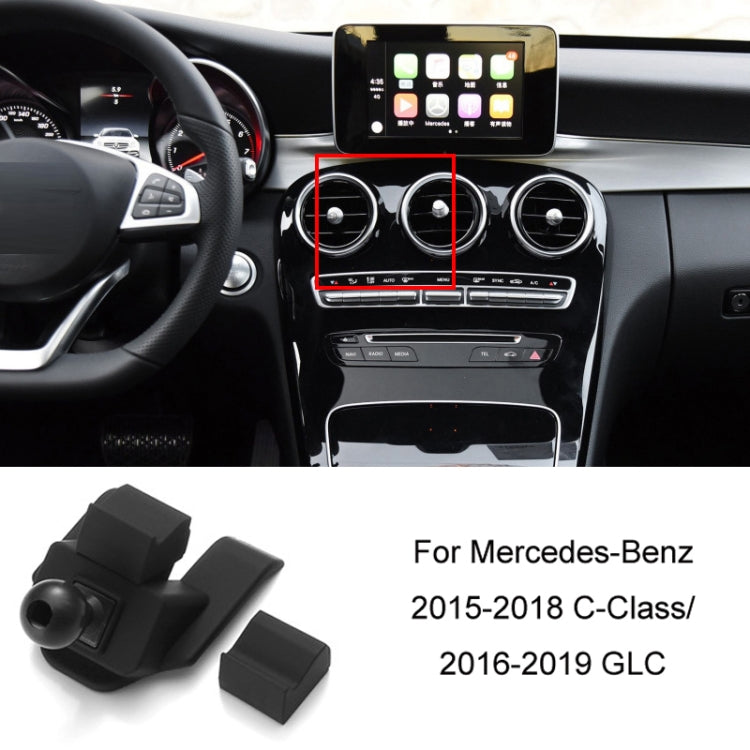 For Mercedes-Benz Left-Handed Drive Mobile Phone Holder Car Air Outlet Base, 05-10 ML, 06-17 R-Class, 08-10 C-Class, 08-12 S-Class, 09-10 B-Class, 11-13 C-Class, 12-19 B-Class, 12 GLK, 12-15 ML, 13-15 GLK, 14-15 E-Class/13-16 E-Class, 12-17 CLS        ...