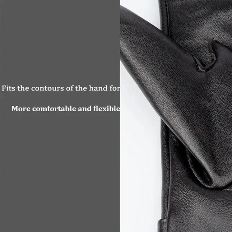 Women Sheepskin Wool Fleece Lined Windproof Warm Gloves Touchscreen Thick Snow Driving Gloves, S, M, L, XL