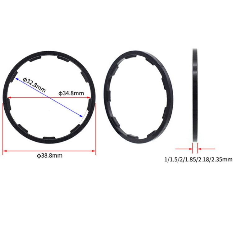 Bicycle Hub Freehub Slotted Flywheel Gasket, 1mm, 1.5mm, 2mm, 1.85mm, 2.18mm, 2.35mm