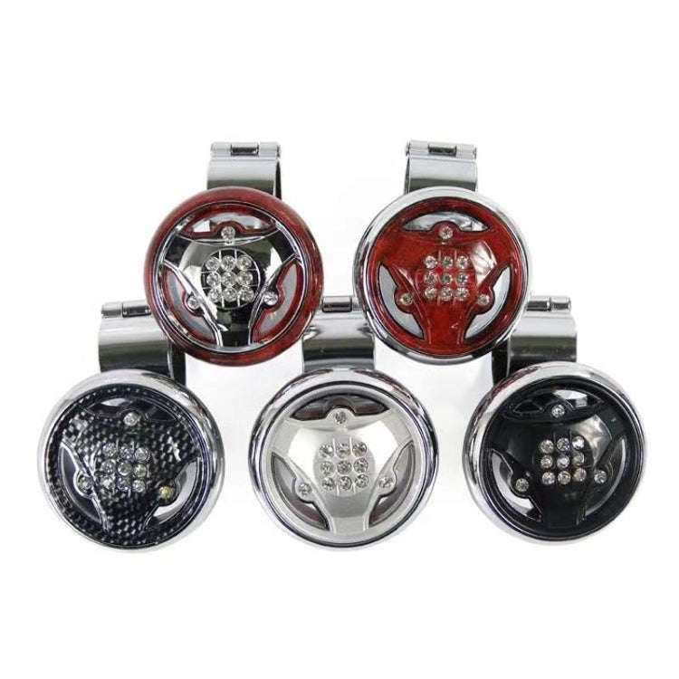 Car Steering Wheel Foldable Ball Bearing Turning Booster, Black, Silver, Electroplating, Mahogany, Carbon Fiber Pattern