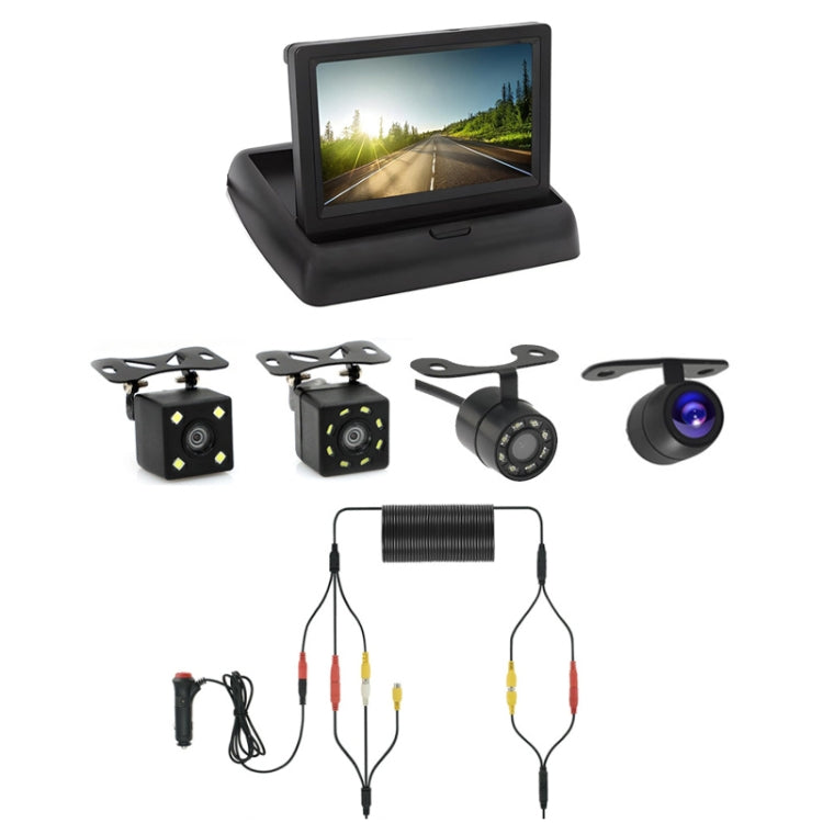 4.3 Inch Display Night Vision Waterproof Reversing Camera +7 Meter Extension Cable, Detachable Screen + Butterfly Camera, Detachable Screen + Butterfly 8 Light Camera, Detachable Screen + External 4 Light Camera                                         ...