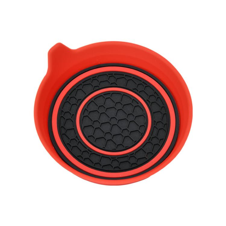 Car Bowl-shaped Non-slip Heat-insulating Double-ring Water Coaster, Black, Red, Gray, Pink, Blue, Yellow, White, Purple