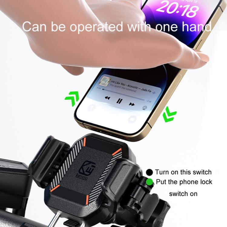 Kewig M33-C3 Outdoor Motorcycle Bike Riding Anti-Theft Shock Absorbing Cell Phone Holder, M33-C3