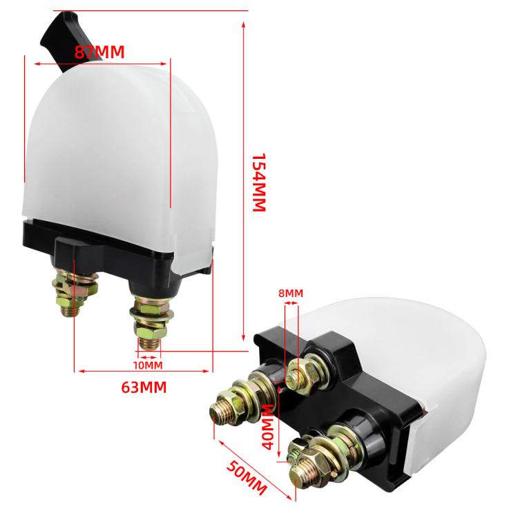 RV Yacht E-108 Battery High Current Power Off Main Switch, White, Red
